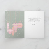 Personalized Pink Ornaments Christmas Karte (Innenseite)