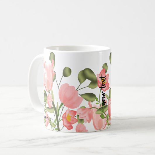 Personalized Pink Paradise Kaffeetasse (Vorderseite Links)