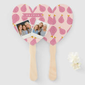 Personalized Pink Pear Pattern Cute Girly Fruit Fächer (Vorne und Hinten)