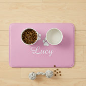 Personalized Pink Pet Feeding Mat with Name Badematte