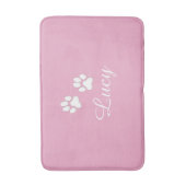 Personalized Pink Pet Feeding Mat with Name Badematte (Vorderseite Vertikal)