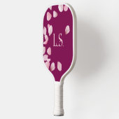 Personalized Pink Petals Monogram Pickleball Schläger (Links)