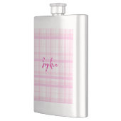 Personalized Pink Plaid Classic Flask with Name  Flachmann (Links)