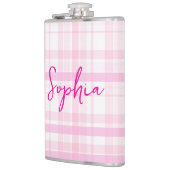 Personalized Pink Plaid Flask  with Name  Flachmann (Links)