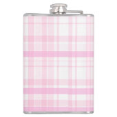 Personalized Pink Plaid Flask  with Name  Flachmann (Rückseite)