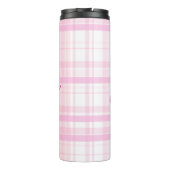 Personalized Pink Plaid Thermal Tumbler with Name  Thermosbecher (Rückseite)