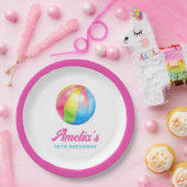 Personalized Pink Pool Party Pappteller (Party)