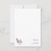 Personalized Pink & Purple Floral Thank You Card Dankeskarte (Vorderseite)