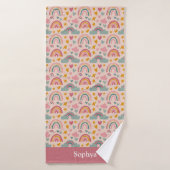 Personalized Pink Rainbow Kids Badehandtuch (Badehandtuch)