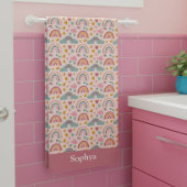 Personalized Pink Rainbow Kids Strandtuch