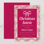Personalized Pink Retro Christmas Party Einladung (Vorne/Hinten)