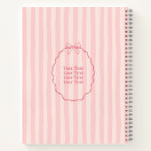 Personalized Pink Ribbon Name Custom Elegant Notizblock (Rückseite)