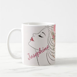 Personalized Pink Rose Floral Hair Woman Elegant  Kaffeetasse