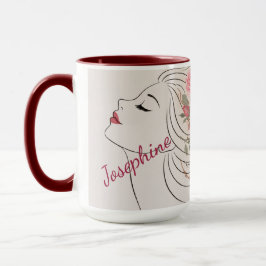 Personalized Pink Rose Floral Hair Woman Elegant  Tasse