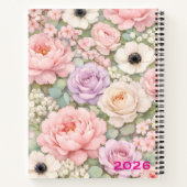 Personalized Pink Roses Spiral Notebook Women's  Notizblock (Rückseite)
