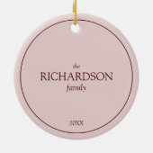 Personalized Pink Snowman Christmas Keramik Ornament (Hinten)