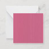 Personalized Pink Stripe Mitteilungskarte (Rückseite)