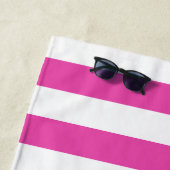 Personalized Pink Stripe with Colorful Pool Ball Strandtuch (Beispiel)
