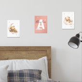 Personalized Pink Teddy Bear Nursery Prints Baby Bilderwand Sets (Schlafzimmer)