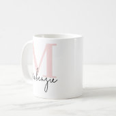 Personalized Pink Thank You Mug for Teacher or Mom Kaffeetasse (Vorderseite Links)