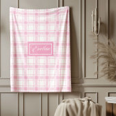 Personalized Pink Throw Chic Pastel Aesthetic Fleecedecke