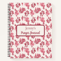 Personalized Pink Toile Prayer Journal