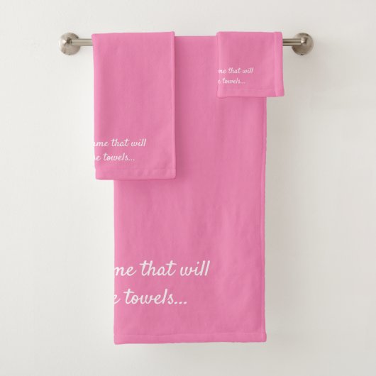 Personalized Pink Towel Set – Custom Name Pink (Insitu)