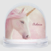 Personalized Pink Unicorn Schneekugeln (Rückseite)
