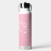 Personalized Pink Water Bottle, Custom Mrs. Design Trinkflasche (Vorderseite)