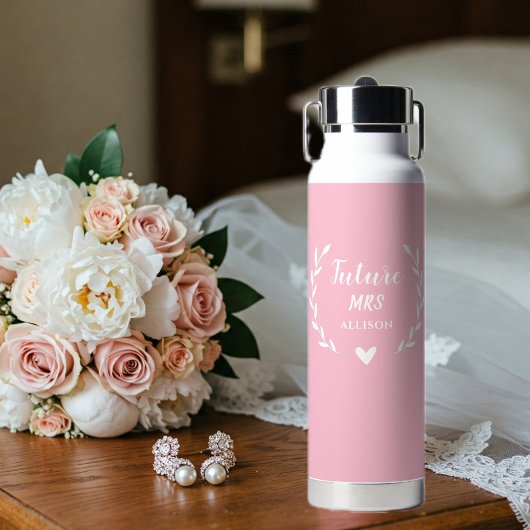 Personalized Pink Water Bottle, Custom Mrs. Design Trinkflasche