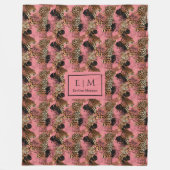 Personalized pink watercolor leopard skin modern fleecedecke (Vorderseite)