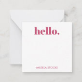Personalized Pink White Stripe Mitteilungskarte (Vorderseite)