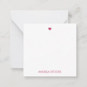 Personalized Pink White Stripe Mitteilungskarte (Vorderseite)