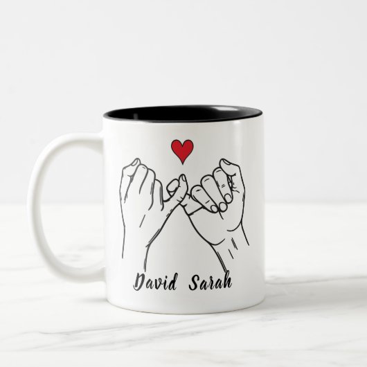 Personalized Pinky Promise Mug Valentine’s Day Zweifarbige Tasse (Links)
