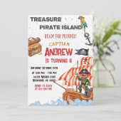 Personalized Pirate Birthday Party Invitation Card Einladung (Stehend Vorderseite)