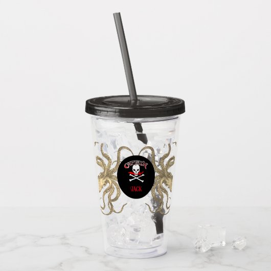 Personalized Pirate Captain  Acryltrinkbecher (Vorderseite Ice)