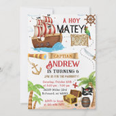 Personalized pirate child's birthday einladung (Vorderseite)