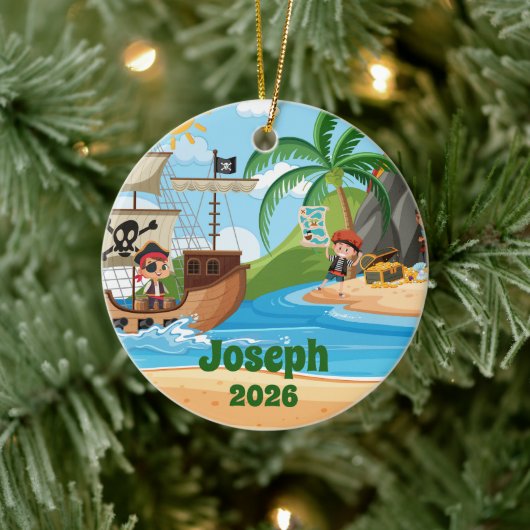 Personalized Pirate Ship Ornament (Baum)