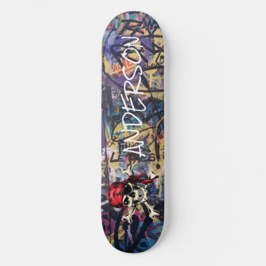 Personalized Pirate Skull Skateboard (Vorderseite)