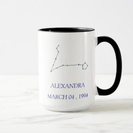 Personalized Pisces Constellation Mug - Custom Sta Tasse