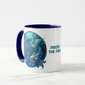 Personalized Pisces Fish Zodiac Astrology Birthday Tasse (Vorderseite Links)