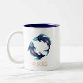 "Personalized Pisces Zodiac sign Name and traits Zweifarbige Tasse (Links)