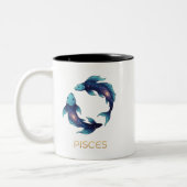 "Personalized Pisces Zodiac sign Name and traits Zweifarbige Tasse (Links)