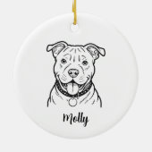 Personalized Pitbull Dog Christmas Keramik Ornament (Hinten)