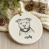 Personalized Pitbull Dog Christmas Keramik Ornament