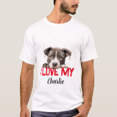 Personalized Pitbull Valentine's Day T-Shirt (Vorderseite)