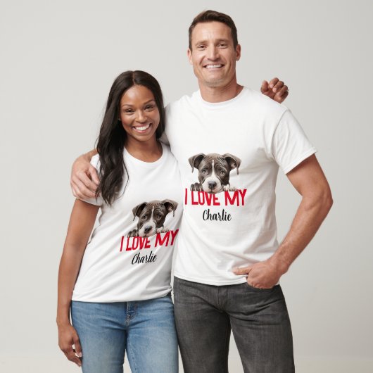Personalized Pitbull Valentine's Day T-Shirt (Unisex)