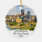 Personalized Pittsburgh, Custom Pennsylvania Keramik Ornament (Vorne)