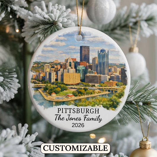 Personalized Pittsburgh, Custom Pennsylvania Keramik Ornament