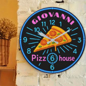 Personalized pizzeria neon custom pizza house große wanduhr
